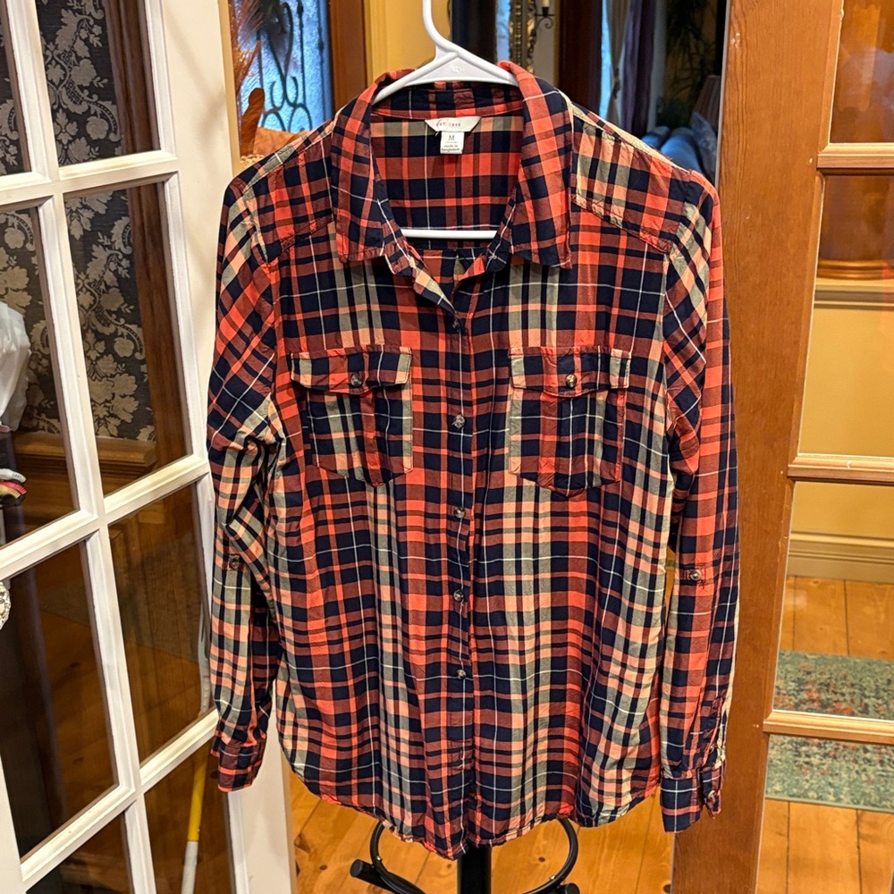 Plaid Button-Up Shirt